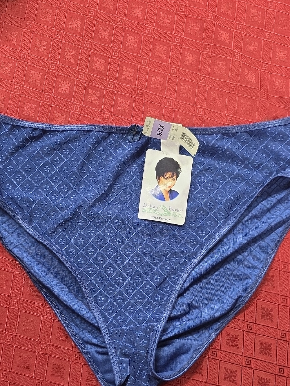 Delta Burke Navy Textured High-Cut Briefs